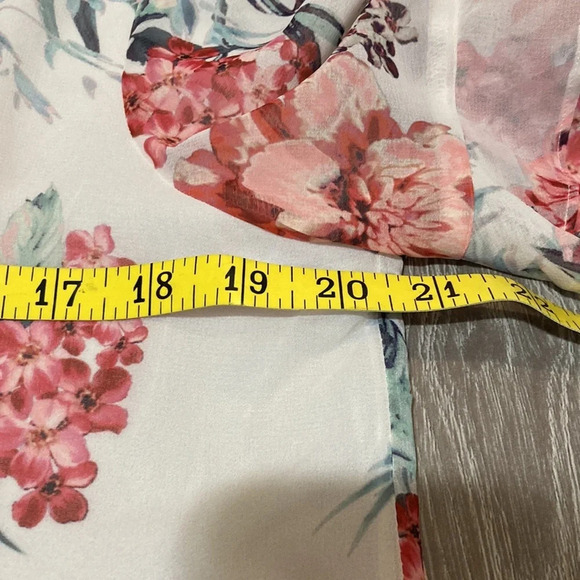 Adrienne Vittadini Floral Short Sleeve Blouse M - Picture 12 of 15